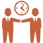 business men with clock logo